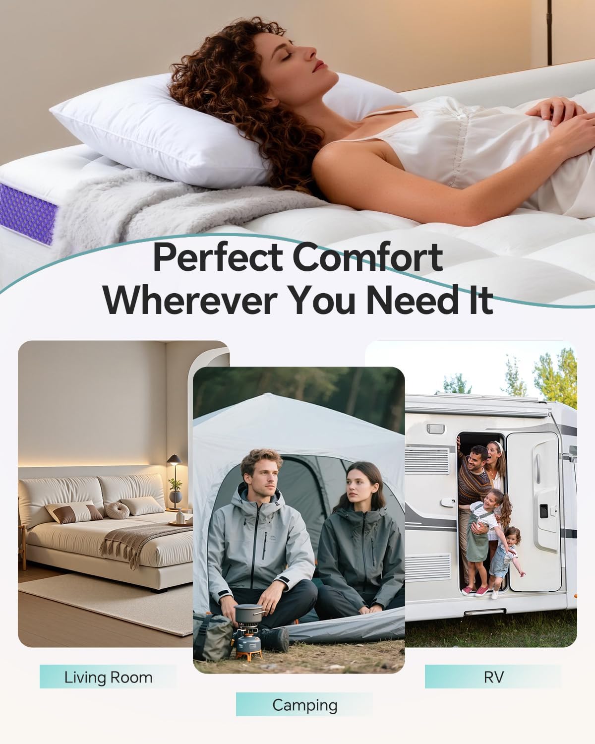 🛌 Turn Any Mattress Into a Cloud – Multi-Layer Memory Foam Topper! ☁️