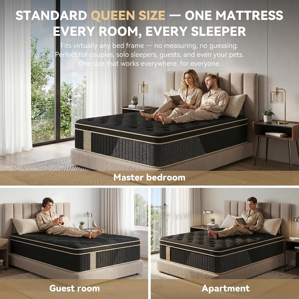 🛏️ Queen Hybrid Mattress – Medium Feel, Maximum Comfort! 🌙