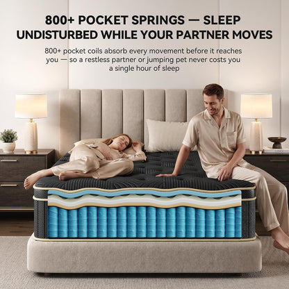 🛏️ Queen Hybrid Mattress – Medium Feel, Maximum Comfort! 🌙