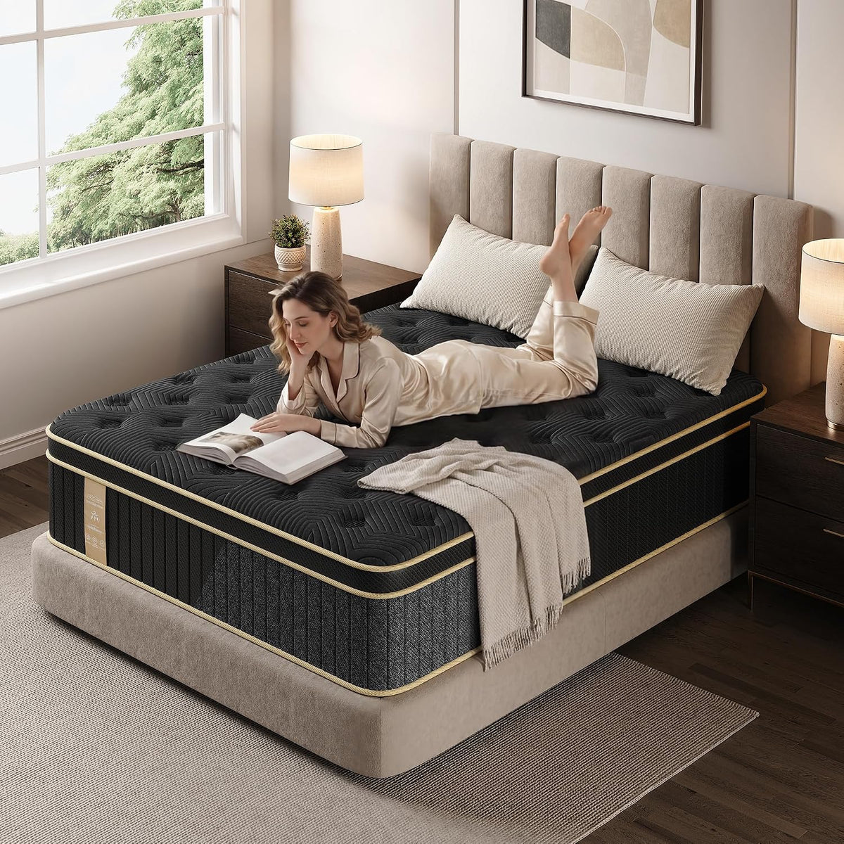 🛏️ Queen Hybrid Mattress – Medium Feel, Maximum Comfort! 🌙